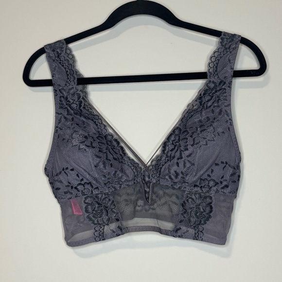 La Senza Lace Bralette in Purple with Floral Pattern - Picture 1 of 5